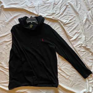 Black Polo Lightweight Hoodie